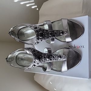 Pewter Heel Sandals